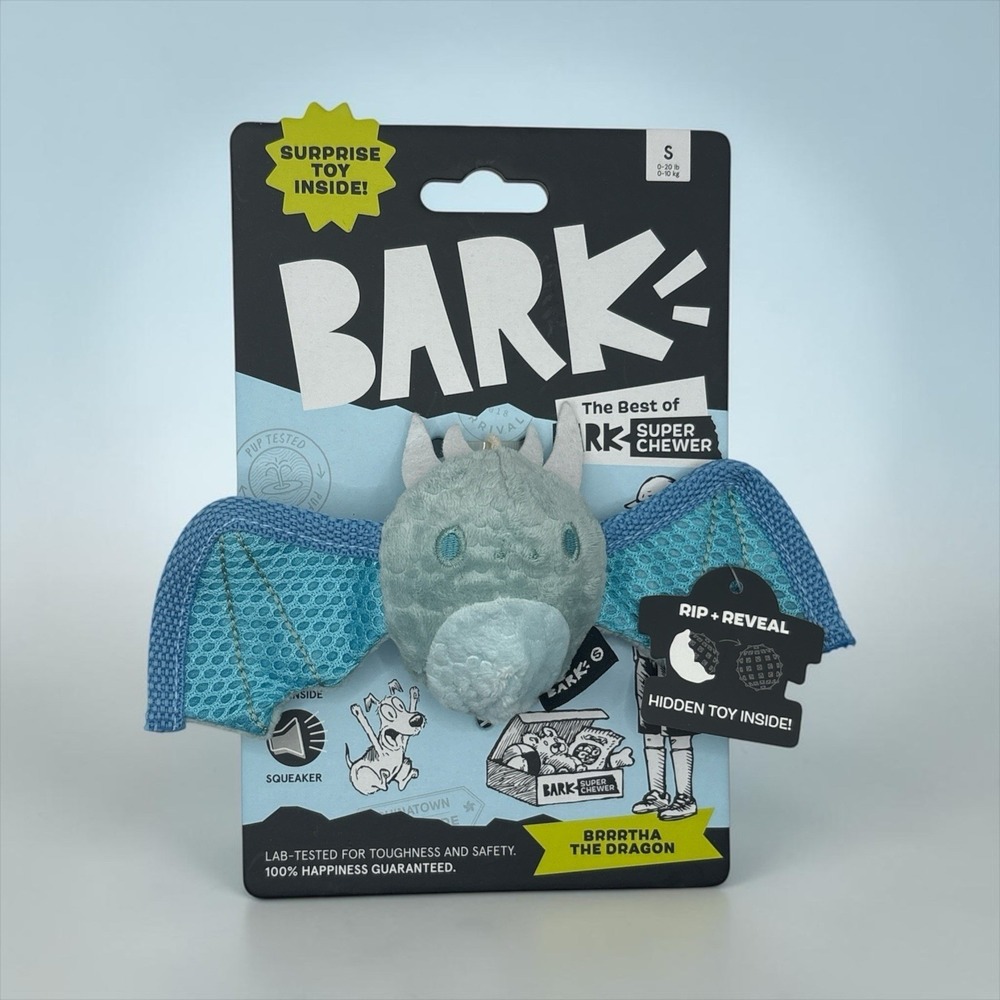BarkBox Super Chewer Brrrtha The Dragon Durable Dog Chew Toy Size S 8x3